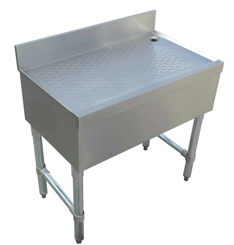 stainless steel bar drainboard left side front