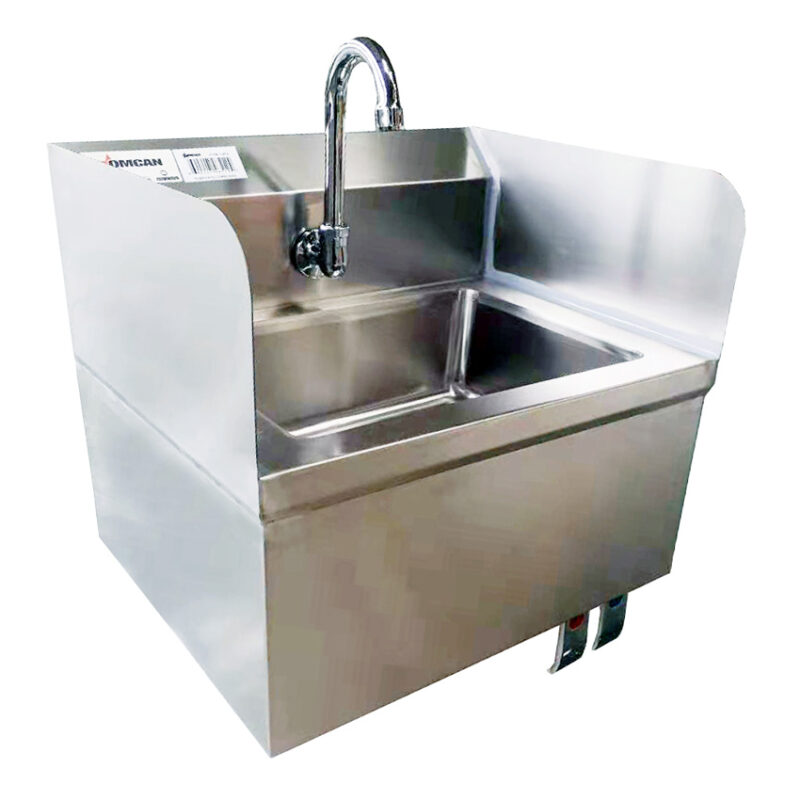 stainless steel hand sink with knee valve assembly