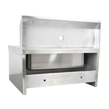stainless steel hand sink with knee valve back