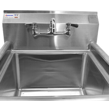 stainless steel one tub sink inside