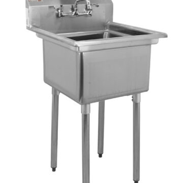 stainless steel one tub sink with faucet