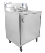 stainless steel portable hand sink left side front