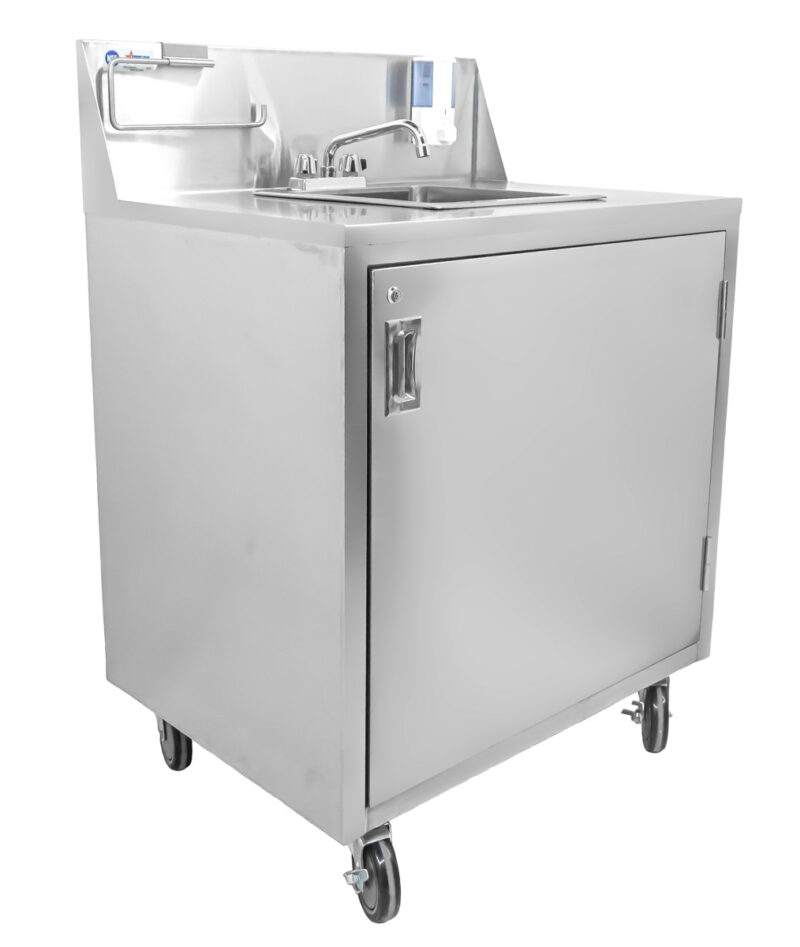 stainless steel portable hand sink left side front left side front