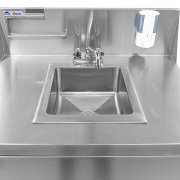 stainless steel portable hand sink top view