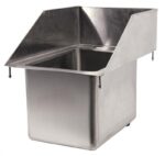 stainless steel single drop sink with backsplash