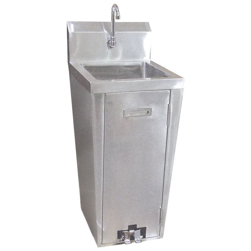 stainless steel sink with foot valve and faucet