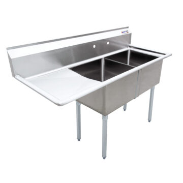 stainless steel two tub sink