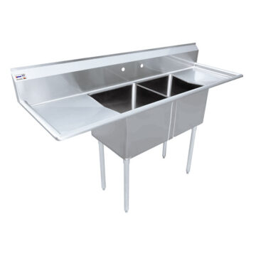 stainless steel two tub sink