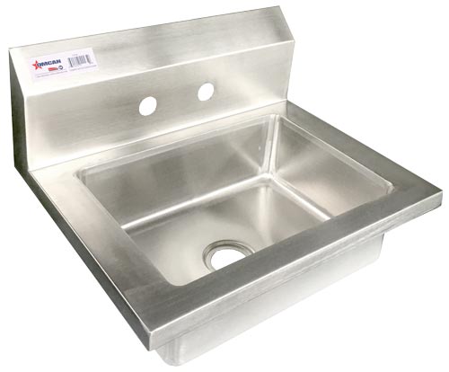 stainless steel wall mount hand sink left side front
