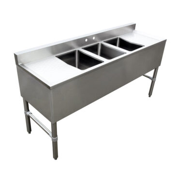 stainless steel bar sink with 3 compartments