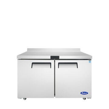 stainless steel worktop refrigerator with backsplash