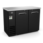 black 2 solid door back bar cooler