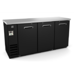 black 3 solid door back bar cooler