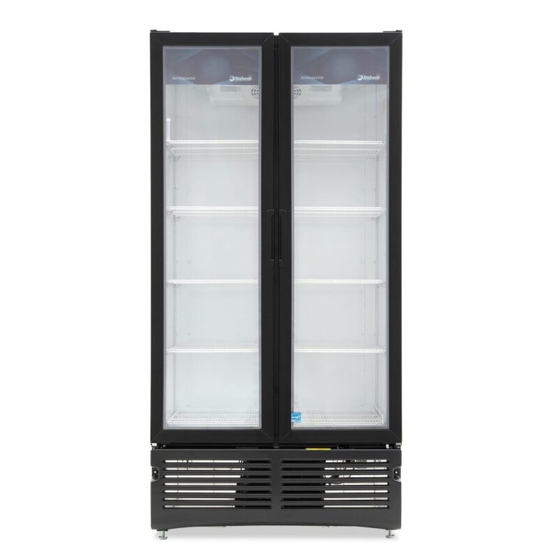 double glass door cooler empty