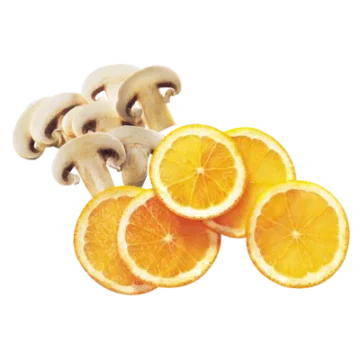 mushrooms and oranges
