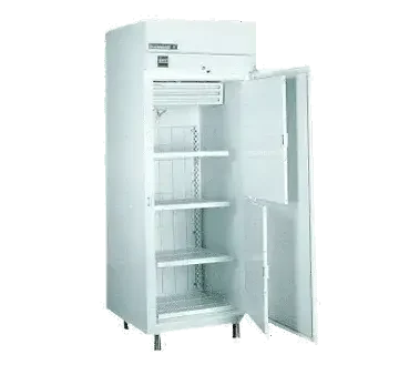 white ice cream cabinet with shelves single door