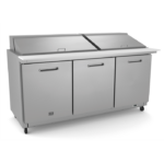 stainless steel 3 door mega top prep table