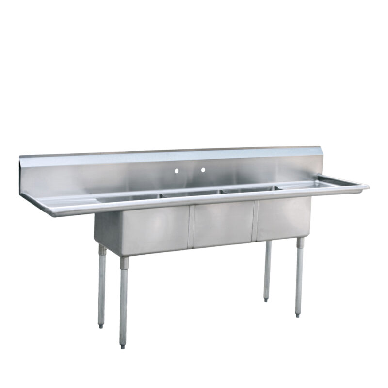 stainless steel 3 tub sink