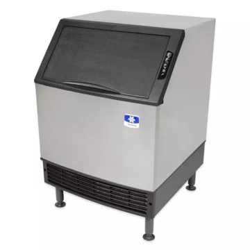 stainless steel ice machine right side top front