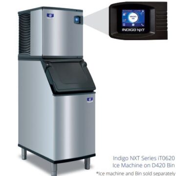 stainless steel ice machine with bin