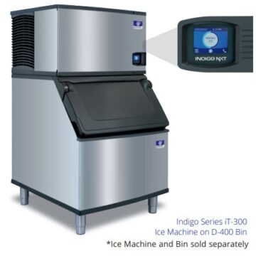 stainless steel ice machine with bin