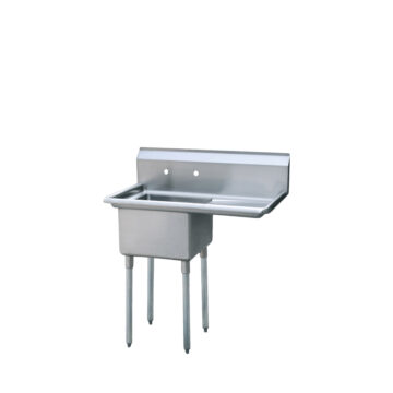 stainless steel one tub right sink