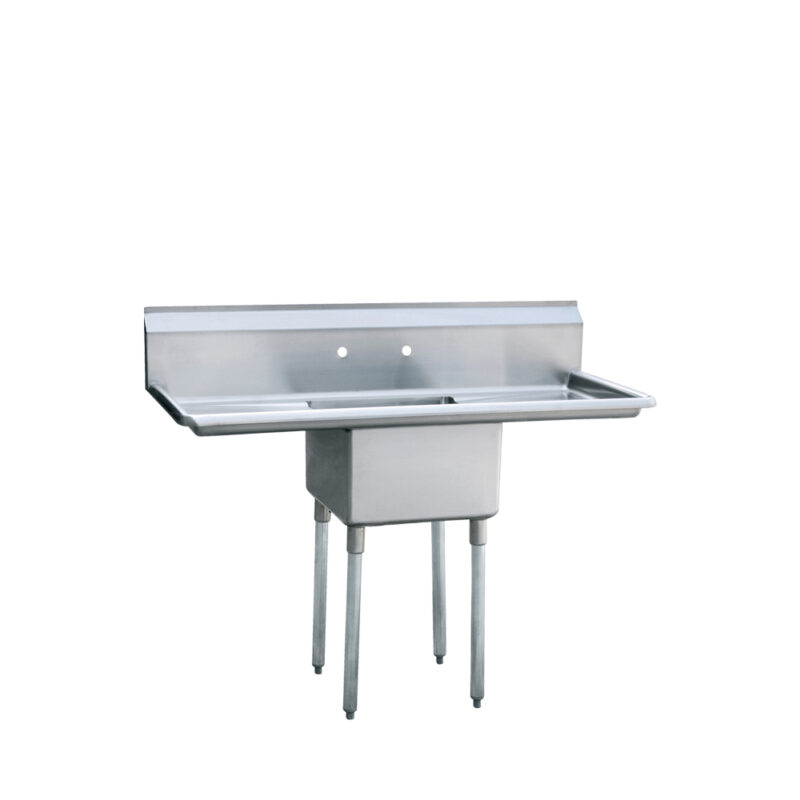 stainless steel one tub sink left and right