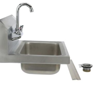 stainless steel sink left side