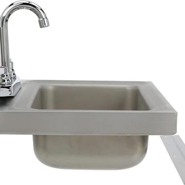 stainless steel sink left side