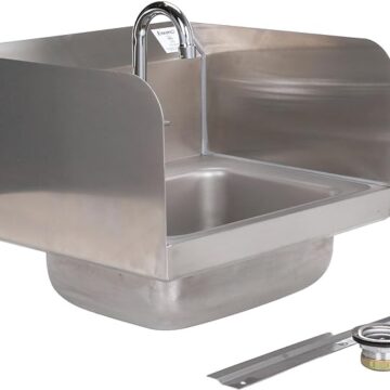 stainless steel sink left side front