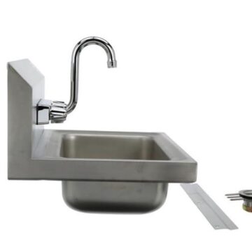 stainless steel sink left side front