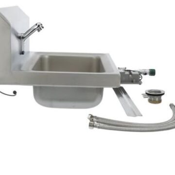 stainless steel sink left side front with parts