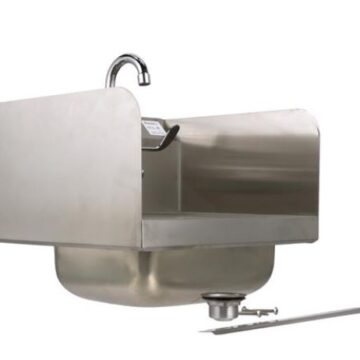 stainless steel sink left side with parts