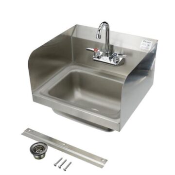 stainless steel sink right side front with parts