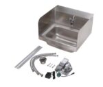 stainless steel sink right side front with parts 4