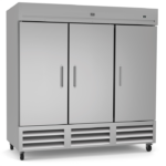 stainless steel triple door freezer