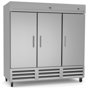 stainless steel triple door freezer