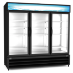 three door glass display cooler