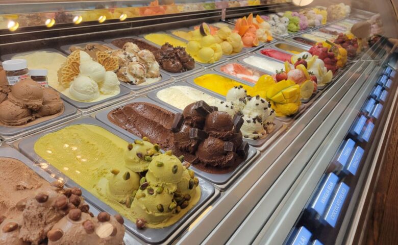 assortment of gelato