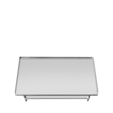 stainless steel table top view