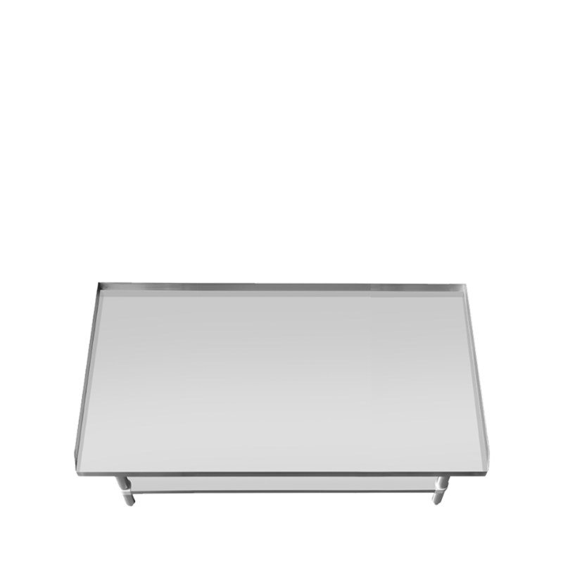 stainless steel table top view