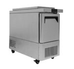 stainless steel slim sandwich prep table left side front