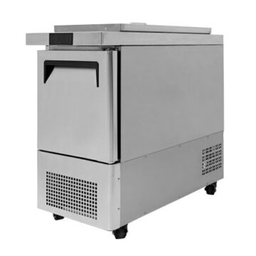 stainless steel slim sandwich prep table right side front