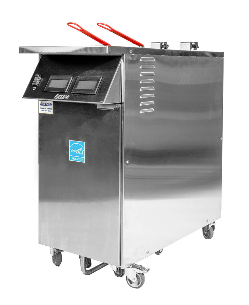 SS deep fryer side view