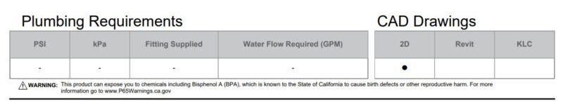 plumbing specifications