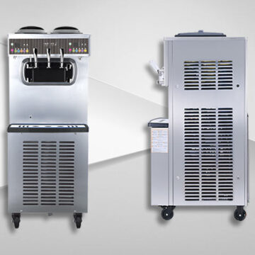 SS soft ice cream machine front and side view