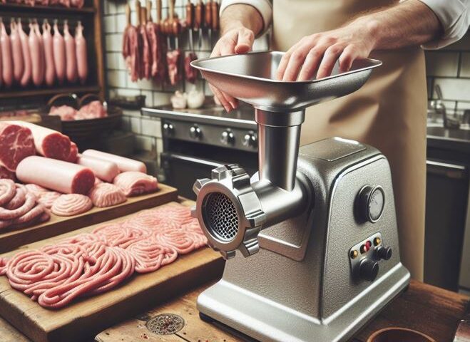 SS Meat Grinder with meat