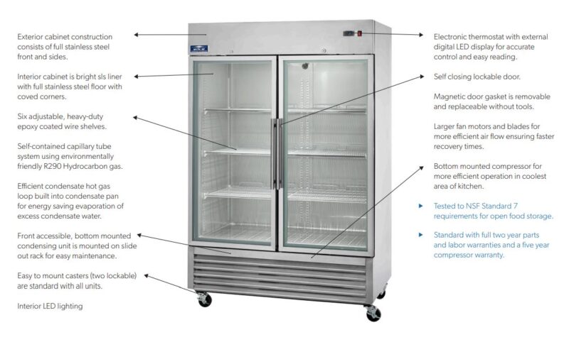 2 door display freezer features 1