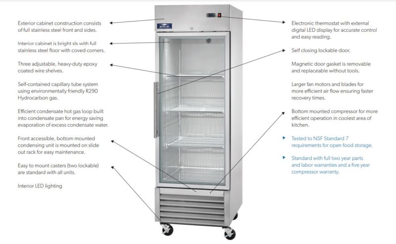 display freezer features