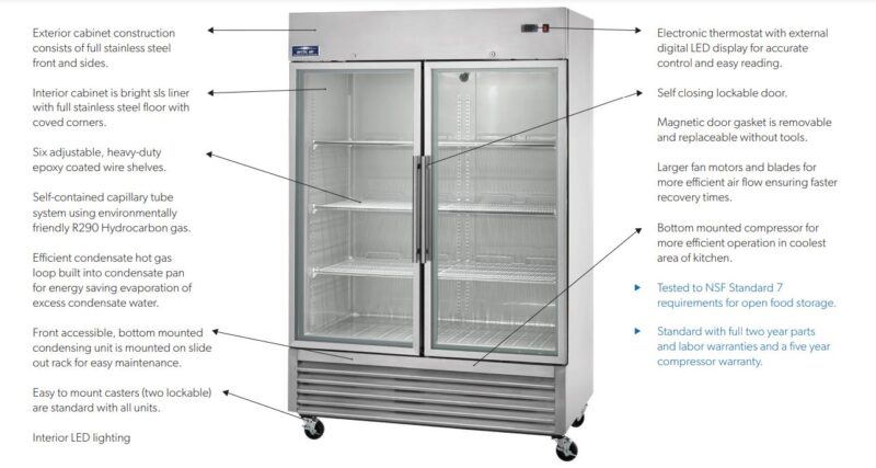 display freezer features